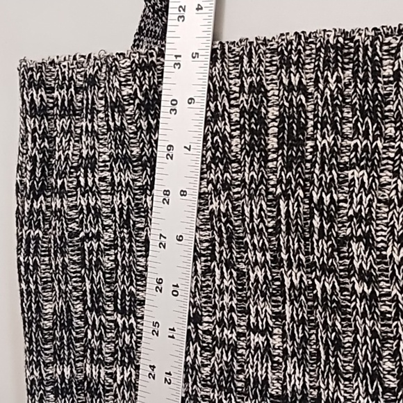 United Knitwear Medium 60% Cotton Black & White/Cream Chunky Belted Cardigan - Picture 8 of 11